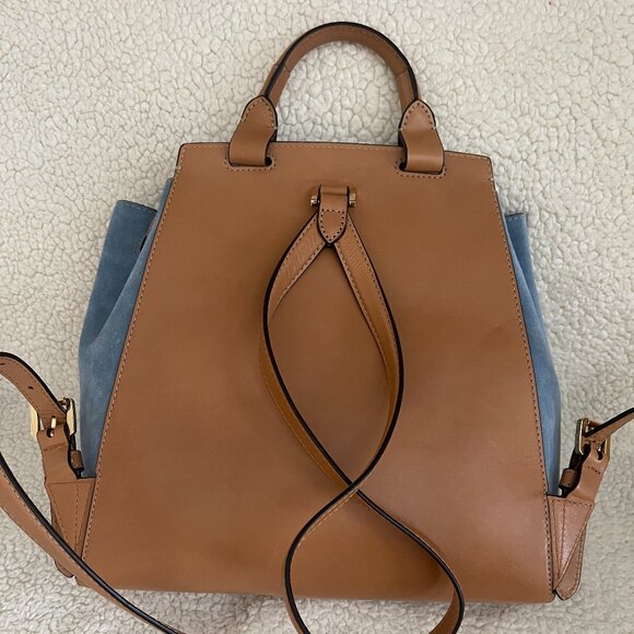 Michael Kors Romy Medium Blue Suede Backpack - Picture 8 of 12